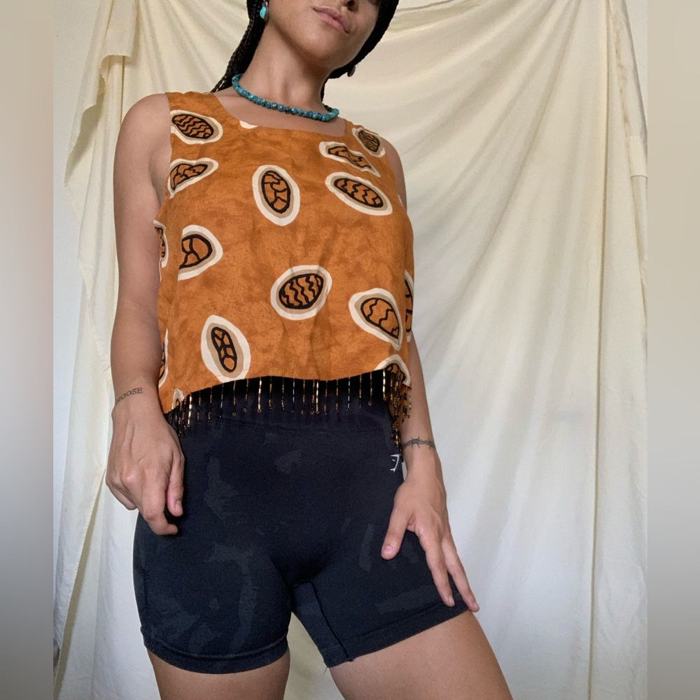 Funky Vintage Beaded Top